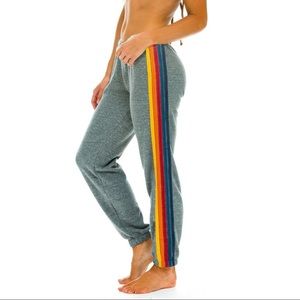 WOMEN'S 5 STRIPE SWEATPANTS - HEATHER GREY (Medium) New without tags